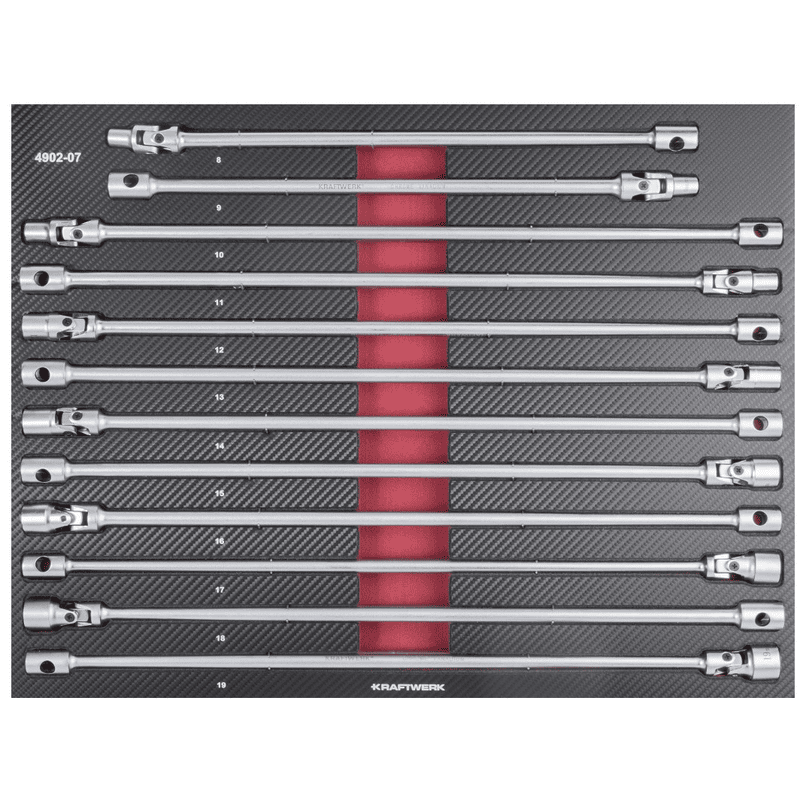 KRAFTWERK PRO LINE EVA Jeu de clés articulées à poignée en T Insertion, 12 pièces