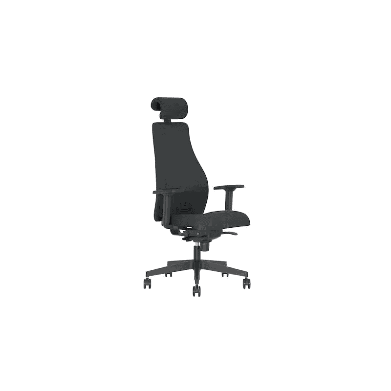 Chaise de bureau Novy Styl Carl HR avec dispositif anti-basculement, assise 100 % polyester, noir