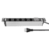 Steffen Steckdosenleiste ALU MODULAR SILVER, 5 x T13, 10 A, IP20, 3 m Kabel, mit Schalter, silber/schwarz