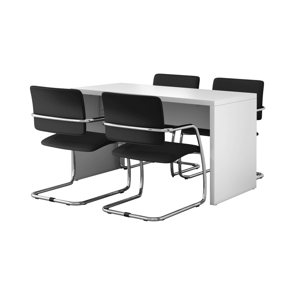 Table de réunion bistrot Noah, 1300 x 680 x 728 mm, blanc