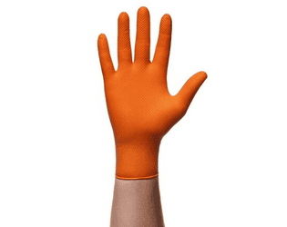 Nitril Einweghandschuhe GoGrip, Packung à 50 Stück, orange, in diversen Grössen