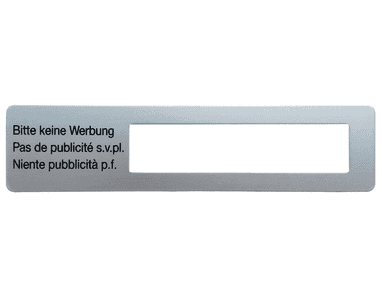 Huber Briefkastenschild, Bitte keine Werbung, Drehschild, 3-sprachig