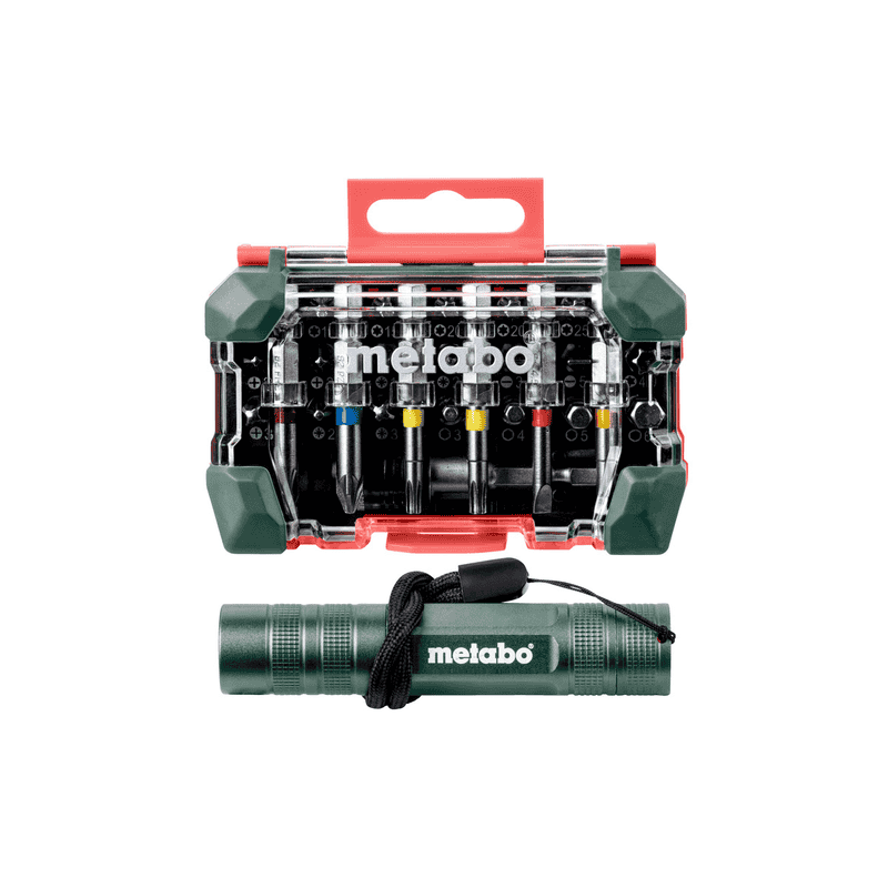 Metabo Bit-Box Promotion, 29-teilig und Mini-Taschenlampe
