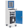 Bedrunka+Hirth Mobiler Computerschrank mit Mausablage und Monitoraufsatzgehäuse für 15,6" Monitor, 500 x 500 x 1750 mm