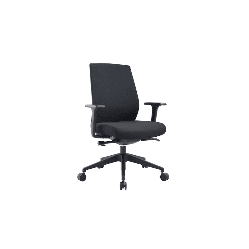 Chaise de bureau Phoenix avec accoudoirs, mécanisme synchrone automatique, noir, réglable en hauteur