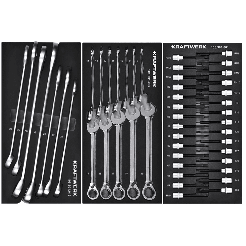 KRAFTWERK BT700 Werkstattwagen, 8 Schubladen, BASIC, inkl. Werkzeug, 351-teilig, BxTxH 719 x 474 x 1000 mm