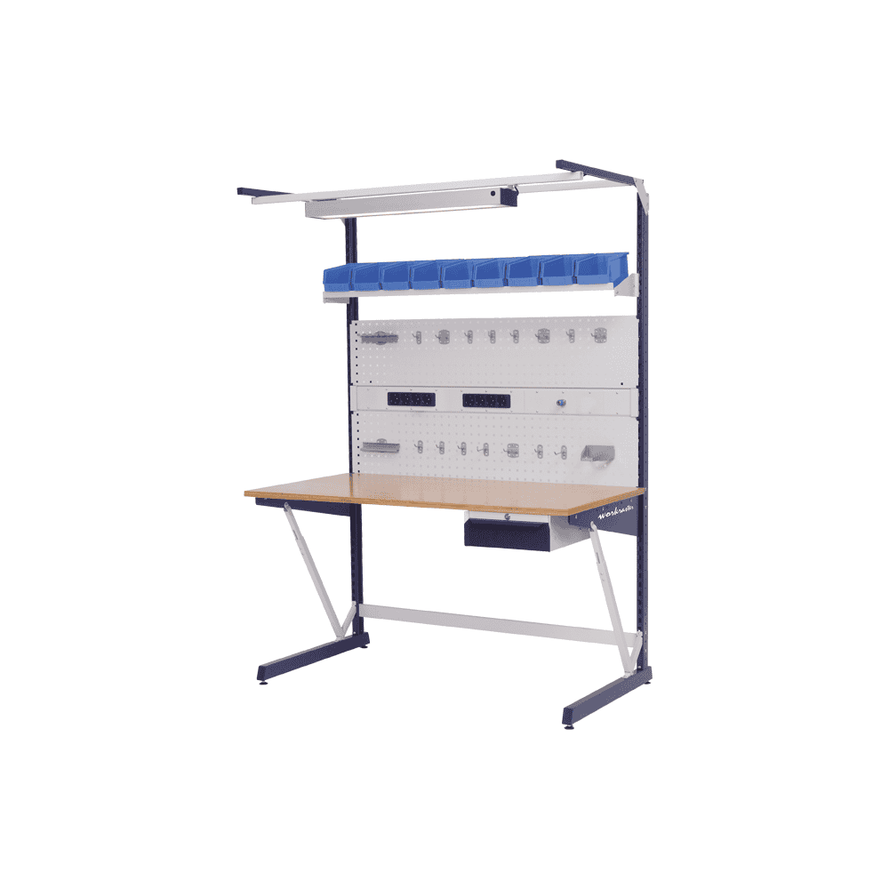Bedrunka+Hirth Arbeitsplatzsystem workraster mit Multi-Wand-Aufbau und Unterhängeblock, BxTxH 1500 x 800 x 2070 mm