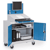 Bedrunka+Hirth Mobiler Computerschrank mit Lochwand und Pultaufsatz, 1000 x 500 x 1610 mm