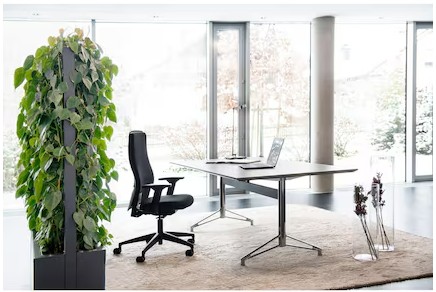 Chaise de bureau Interstuhl 152II avec système Autolift, dossier haut, réglable en hauteur, noir