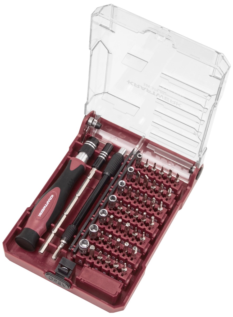 KRAFTWERK Präzisions-Schraubendreher-Set 1/4", 45-teilig, für Feinmechanik und Elektronik