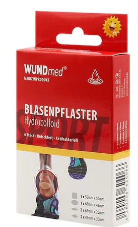 Blasenpflaster Sport, WUNDmed, 02-126, Packung mit 6 Stück