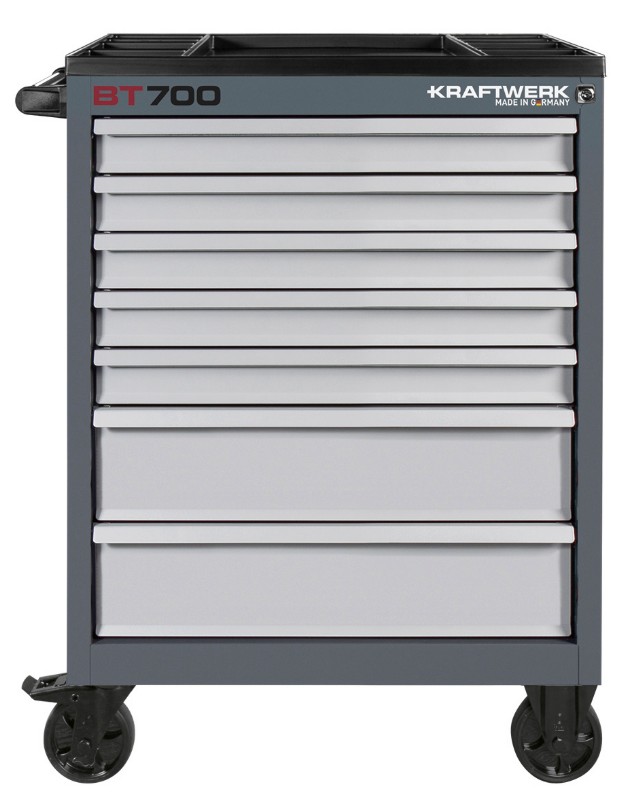 KRAFTWERK Werkstattwagen BT700 7 Schubladen Swiss Line, inkl. Werkzeug, 242-teilig, BxTxH 719 x 474 x 1000 mm