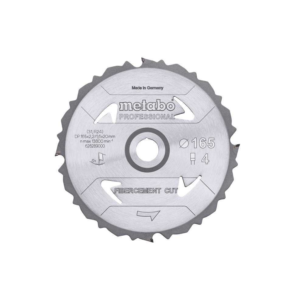 Metabo Kreissägeblatt "Fibercement Cut - Professional" 165 x 20 mm, Z4, DFZ, 5°