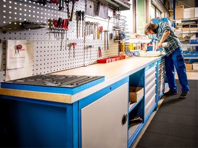 Bedrunka+Hirth Abdeckplatte für Schubladenschrank, Tiefe 500 mm, Buche Multiplex, 3 Ausführungen