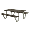 PLUS Ensemble de mobilier de jardin Wega, RePlast, noir, disponible en plusieurs modèles