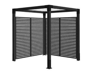 PLUS Pergola Daylife en bois, noir RAL 9005, modèle 5, L x P x H 1980 x 1980 x 2180 mm