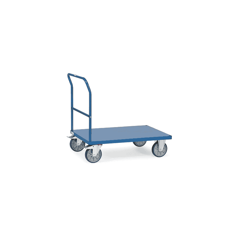 Fetra Schiebebügelwagen mit Stahlblech-Plattform, Tragkraft bis 600 kg, vier verschiedene Grössen