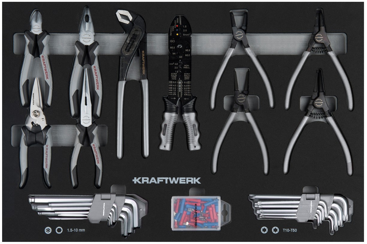 KRAFTWERK Chariot d'atelier LT700 BASIC avec 5 tiroirs, outils inclus, 173 pièces, L x P x H 719 x 474 x 1000 mm