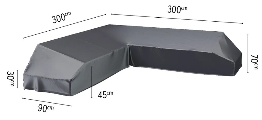 Platinum AeroCover Housse de protection Lounge en forme de L, L x L x H 3000 x 900 x 700 mm
