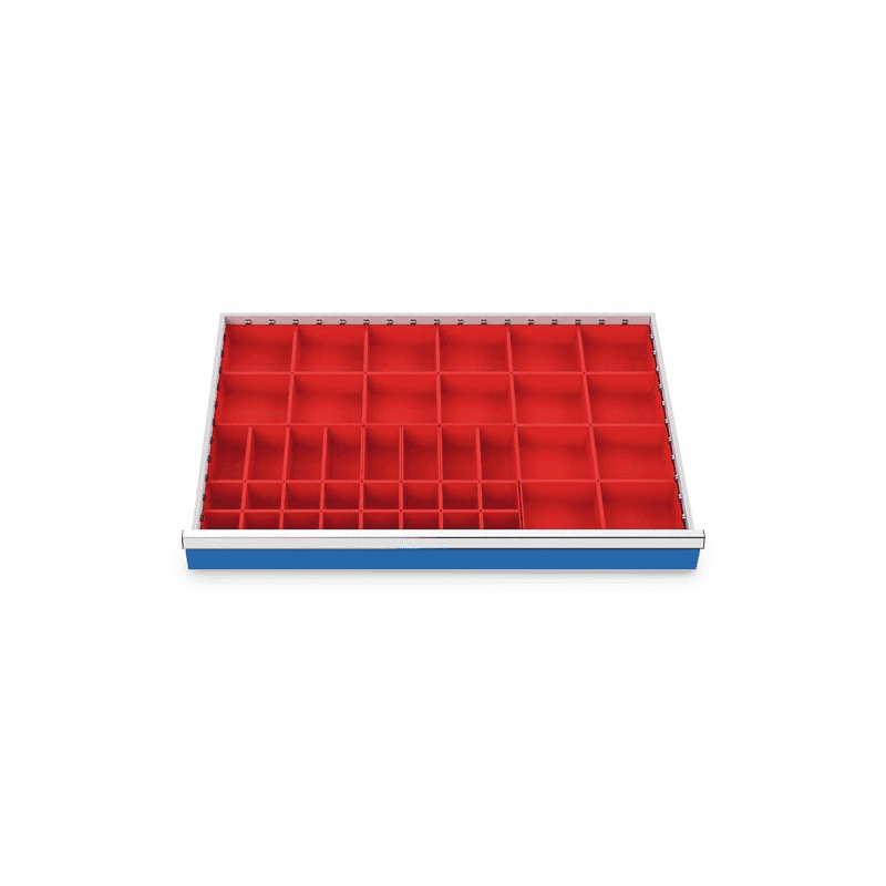 Bacs à petites pièces set 40 pièces, R 36-24, dimension utiles des tiroirs 900 x 600 mm, en 3 hauteurs de façade