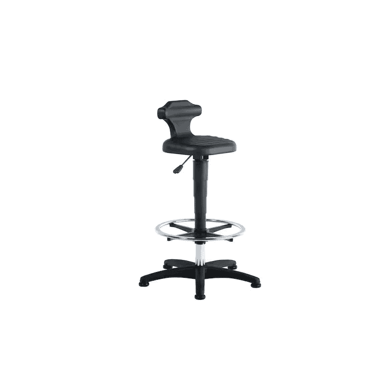 Arbeitsstuhl mit Fussring und Gleitern, schwarz, höhenverstellbar