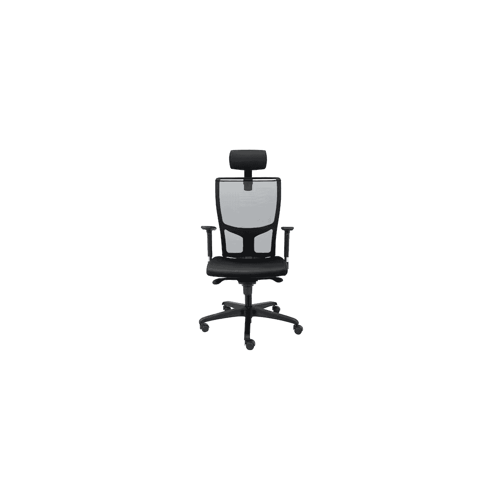 Chaise de bureau Wallstreet avec dossier respirant et appui-tête, noir