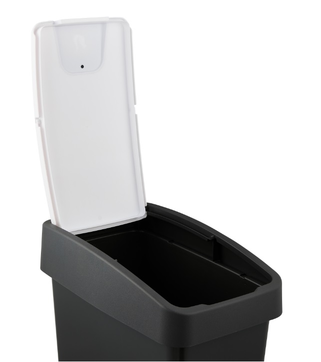 Poubelle avec double ouverture basculante, en 2 versions