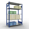 Schulte Fachbodenregal, modulares Stecksystem, einseitig nutzbar, RAL 5010 / verzinkt