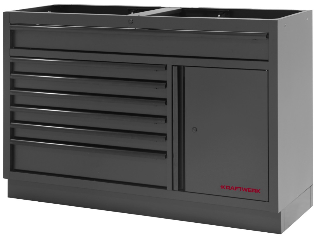 KRAFTWERK MOBILIO Schubladenschrank mit 7 Schubladen, 1-Türig, BxTxH 1360 x 458 x 910 mm