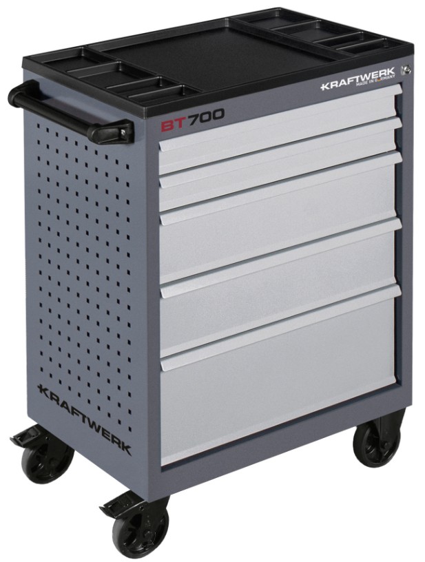 KRAFTWERK BASIC LINE Werkstattwagen BT700, 5 Schubladen, inkl. Werkzeug, 154-teilig, BxTxH 719 x 474 x 1000 mm