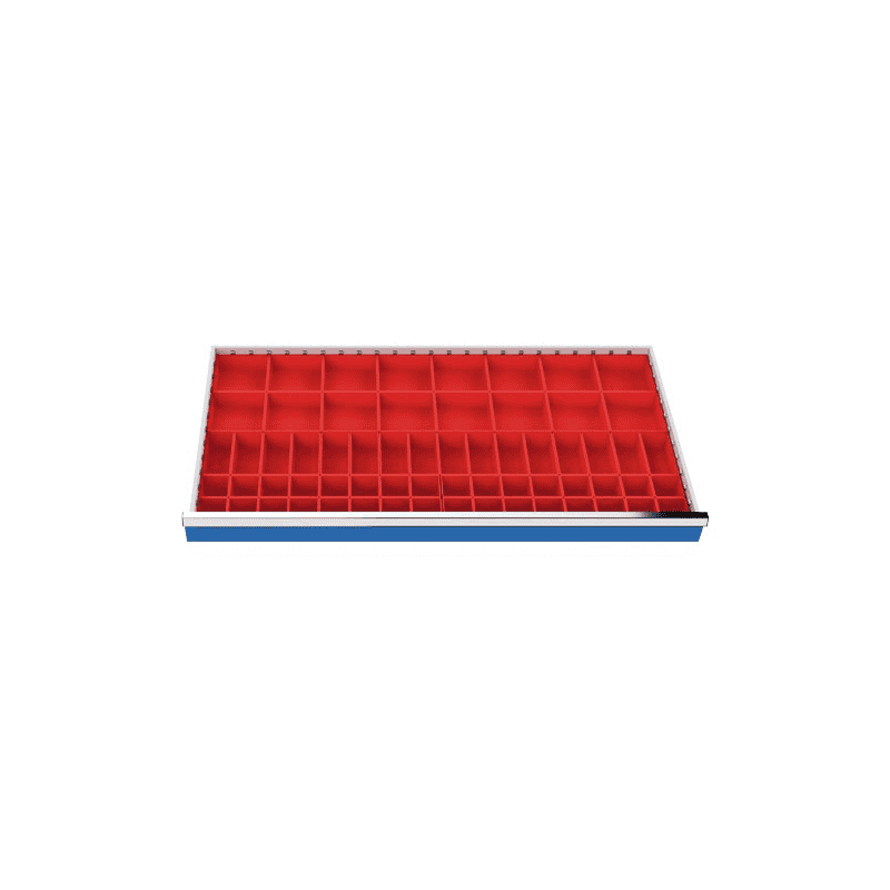 Bacs à petites pièces set 64 pièces, R 48-24, dimension utiles des tiroirs 1200 x 600 mm, en 2 hauteurs de façade