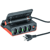 Steffen Steckdosenleiste CLIP, 4 x T13 Steckdosen, 10 A, IP20, 3 m Kabel, schwarz/orange
