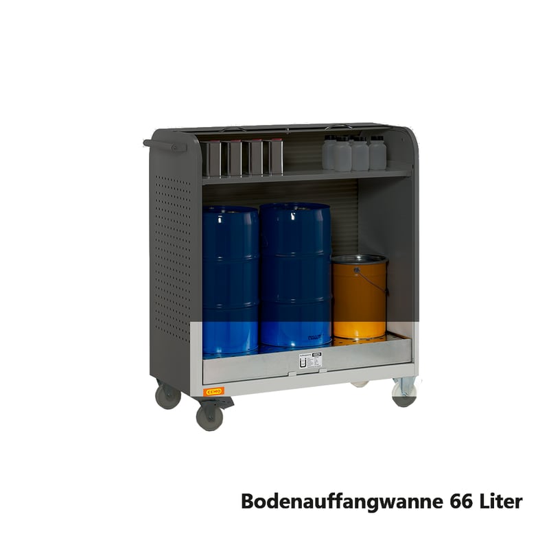 Zubehör zu mobilem Gefahrenstoffdepot - Bodenauffangwanne 66 l inkl. Lochblecheinlage