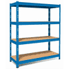 Steckregal aus Metall MAXIPOKER mit 4 Fachböden, Blau, BxTxH 1600 x 600 x 1800 mm
