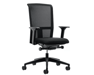 Chaise de bureau Interstuhl LX212 avec accoudoirs 4D réglables et appui-tête, noir