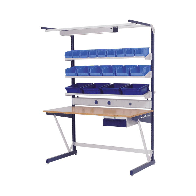 Bedrunka+Hirth workraster mit Multi-Wand-Aufbau und Unterhängeblock, 1500 x 800 x 2070 mm