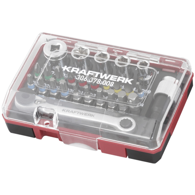 KRAFTWERK Bit-Box mit Mini-Ratschenschlüssel und S2-Stahl-Bits