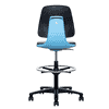 Hoch-Laborstuhl Bimos Labsit 9123 mit Kunstlederbezug, Fussring, schwarz-blau