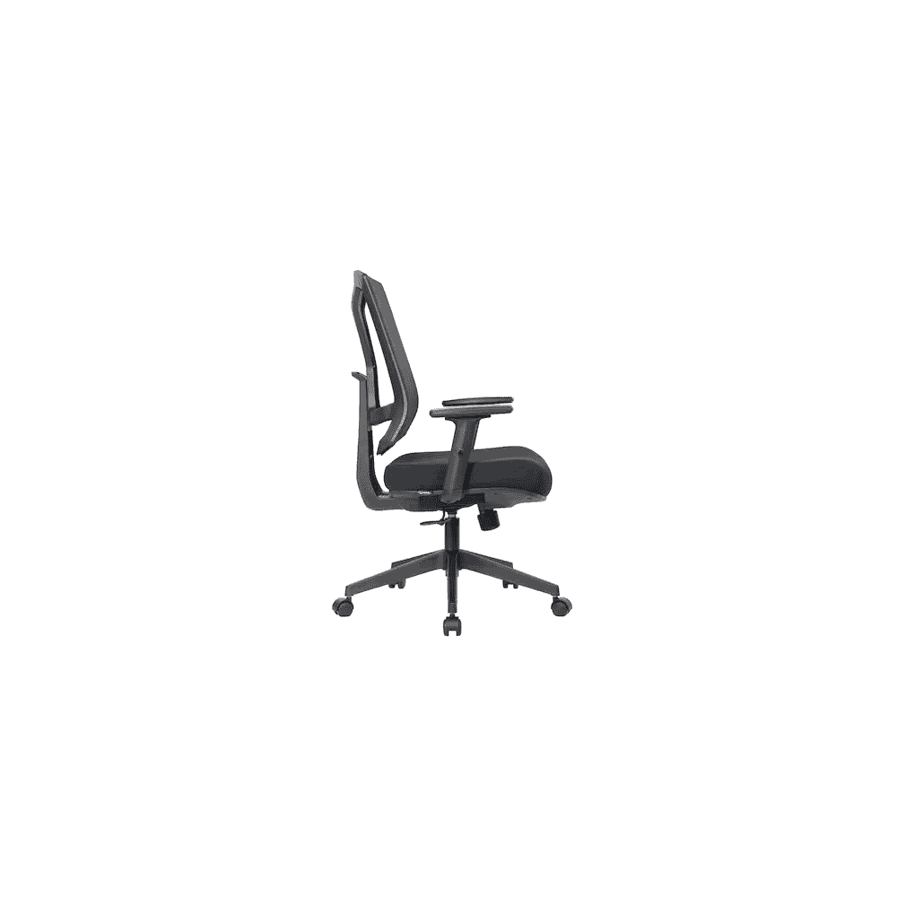 Chaise de bureau Orion I avec accoudoirs et dossier en maille, réglable en hauteur, noir