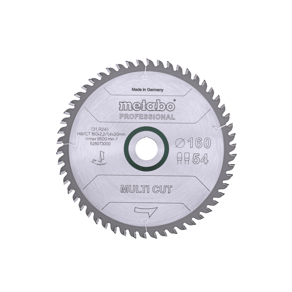 Metabo Kreissägeblatt "Multi Cut Wood - Professional" 165 x 20 mm, Z54, FZ / TZ, 5°