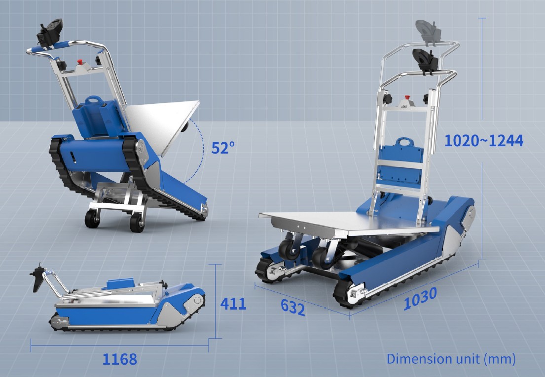 Elektrischer Treppensteiger CT500 mit Raupenantrieb, AI-Intelligenz und 500 kg Tragkraft
