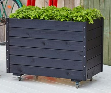 Hochbeet auf Räder, schwarz, 2 Ausführungen, 4 Höhen