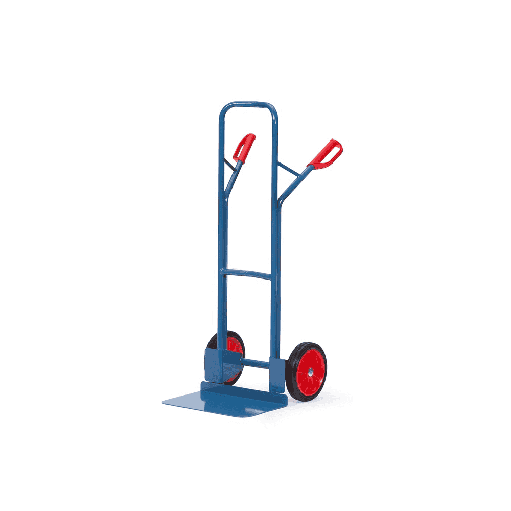 Fetra Stapelkarre aus Stahlrohr, Höhe 1300 mm, extra breite Schaufel