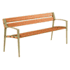 Banc public Minsk en fonte et bois, L x P x H 1800 x 570 x 800 mm, disponible en 4 couleurs