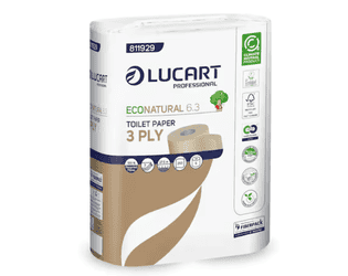 Papier hygiénique / papier WC Lucart Econatural, 3 plis, paquet de 5 x 6 rouleaux