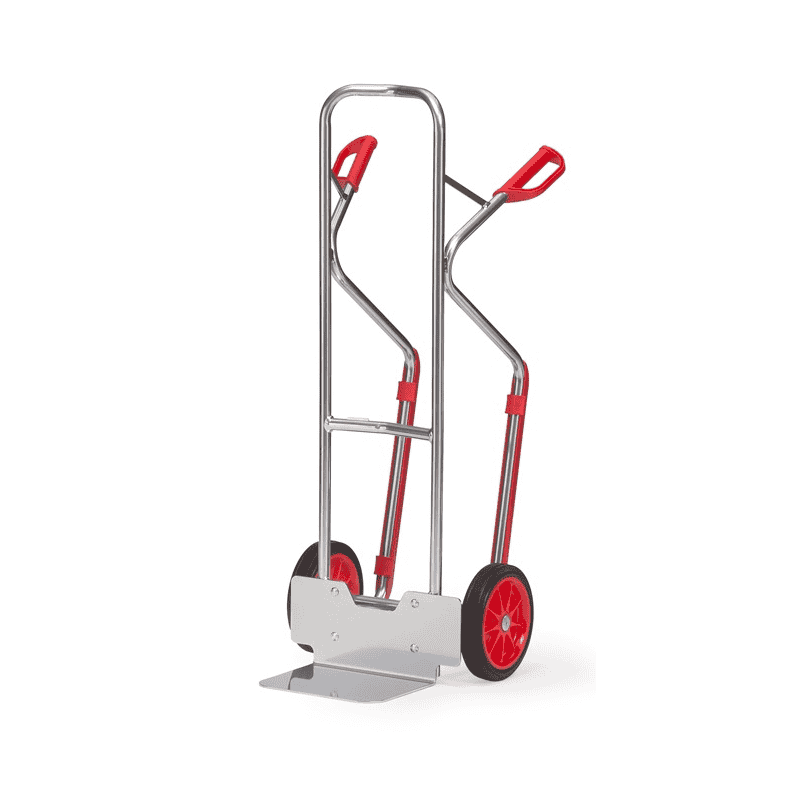 Fetra Diable en aluminium avec patins en plastique, godet standard, capacité de charge 200 kg