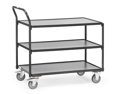 Leichter Tischwagen "GREY EDITION", mit 3 Böden aus Holz
