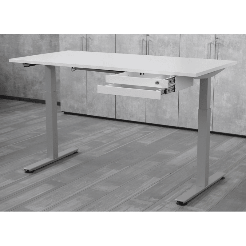 Kurze Unterbauschublade für Schreibpulte, Doppel-Schubladen, 464 x 305 x 111 mm