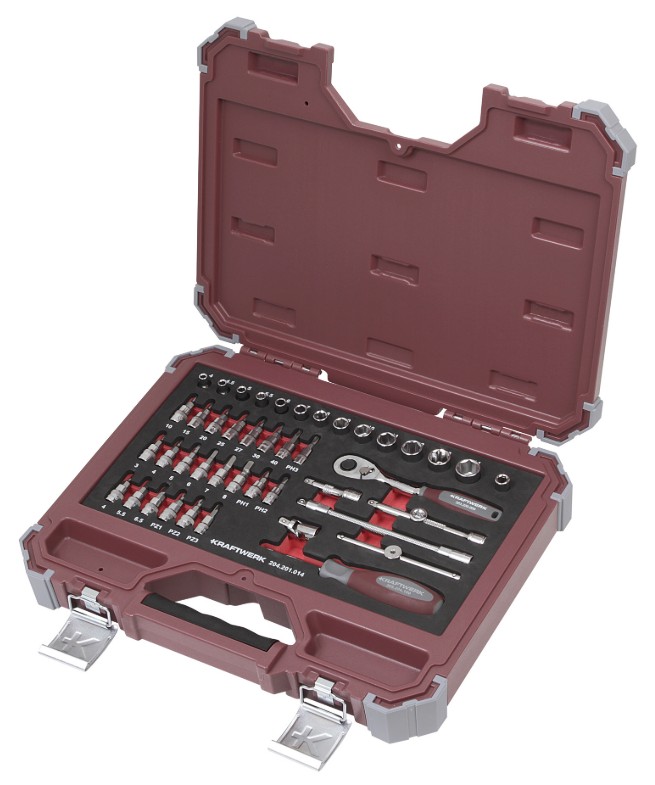 KRAFTWERK PRO LINE Steckschlüssel-Satz, 1/4", inkl. Werkzeug, 44-teilig