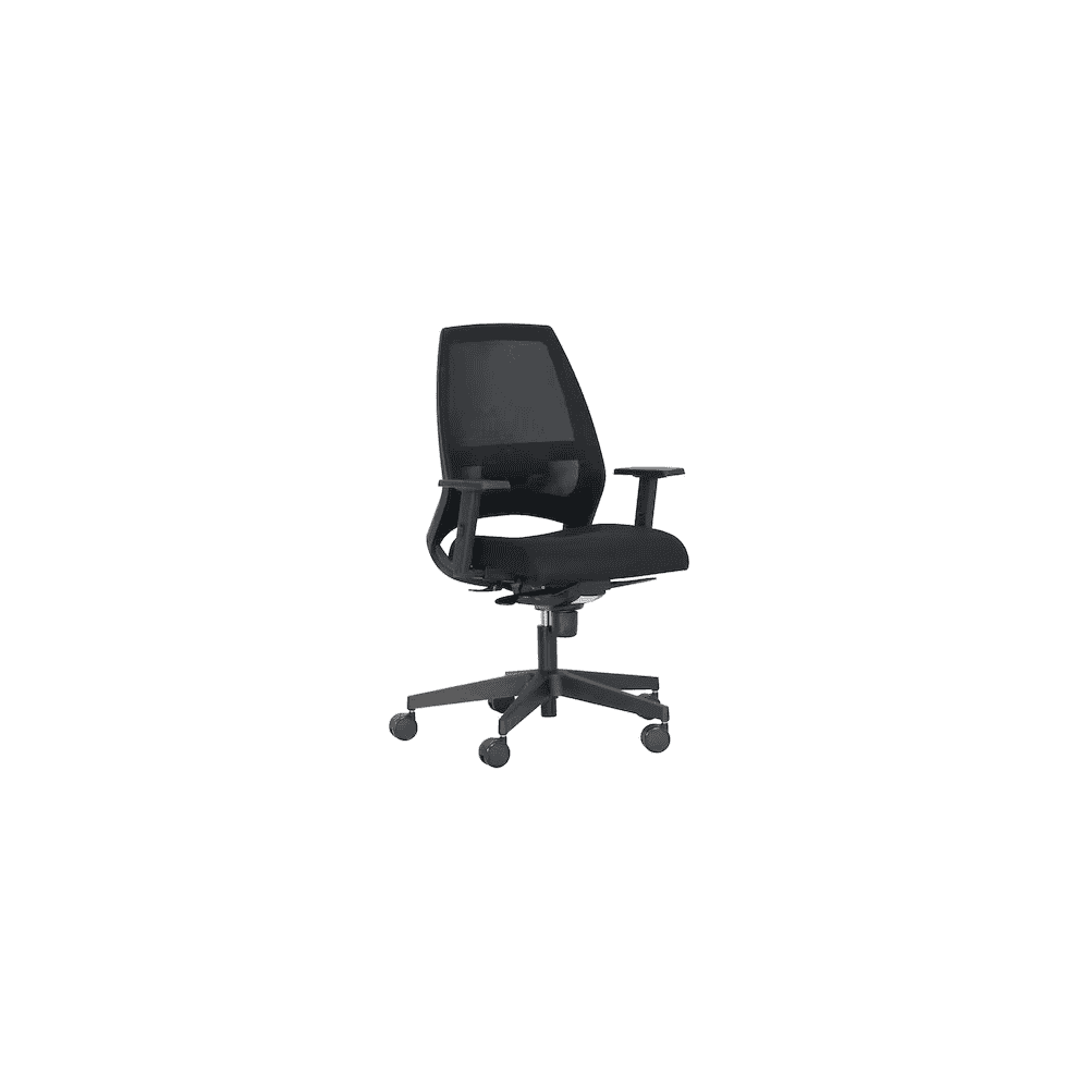 Chaise de bureau Nowy Styl Kenari Mesh avec dossier en résille, sans accoudoirs, noir